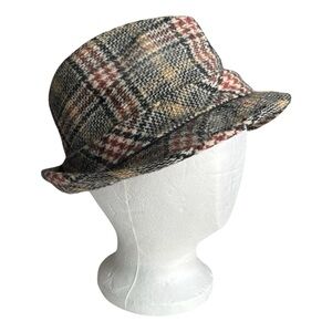 Vintage Men's Stetson Maroon Tan and Black Tweed Fedora Size 7 1/8